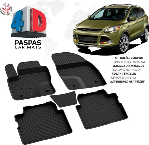 Ford Kuga 2 4D Araca Özel Havuzlu Kauçuk Paspas 2013-2019