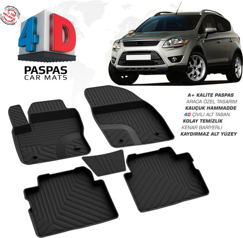 Ford Kuga 1 4D Araca Özel Havuzlu Kauçuk Paspas 2008-2013