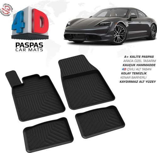 Porsche Taycan 4D Araca Özel Havuzlu Kauçuk Paspas 2020 Üzeri