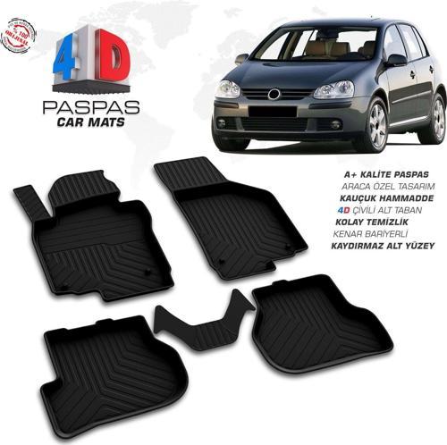 VW Golf 5 4D Araca Özel Havuzlu Kauçuk Paspas 2004 ve Üzeri