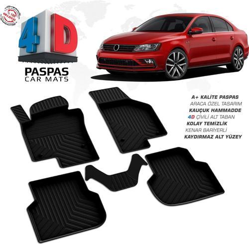 VW Jetta 4D Araca Özel Havuzlu Kauçuk Paspas 2011 ve Üzeri