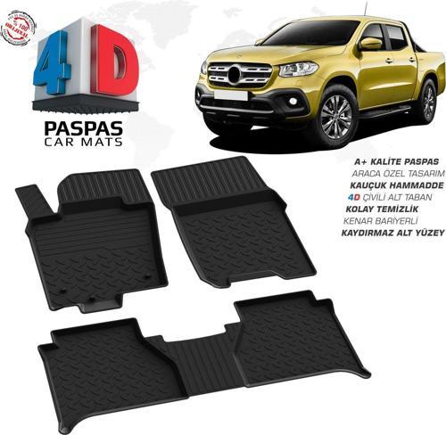 Mercedes X-Class 4D Araca Özel Havuzlu Kauçuk Paspas 2017 Üzeri