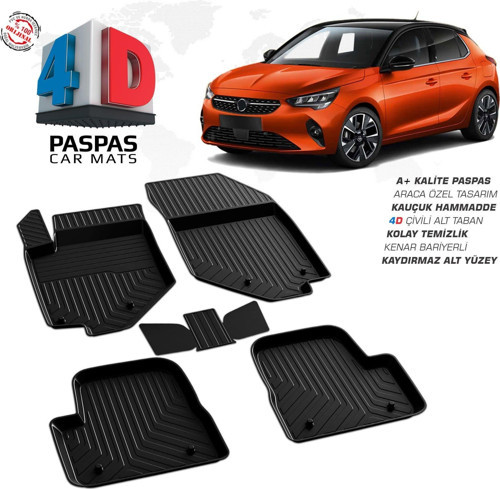 Opel Corsa F 4D Araca Özel Havuzlu Kauçuk Paspas 2019 ve Üzeri