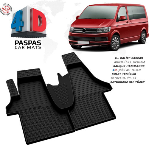 VW Transporter T6 4D Araca Özel Havuzlu Kauçuk Paspas 2015 Üzeri