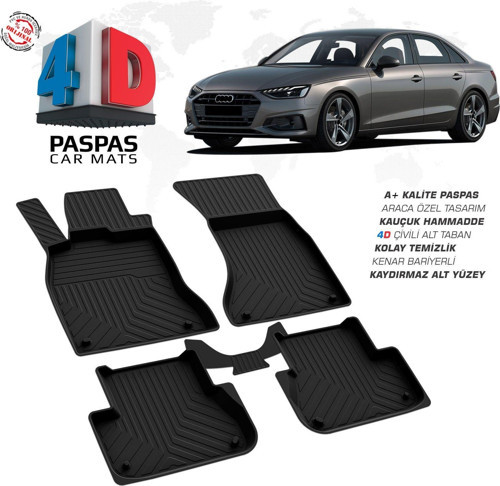 Audi A4 B10 4D Araca Özel Havuzlu Kauçuk Paspas 2019 Üzeri