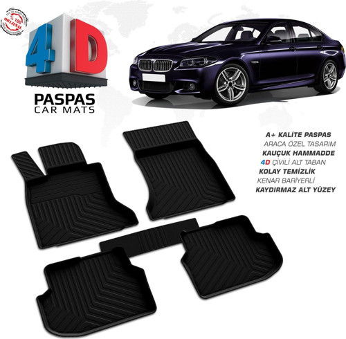 Bmw 5 Serisi F10 4D Araca Özel Havuzlu Kauçuk Paspas 2010-2013