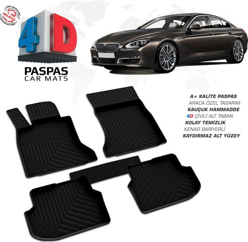 Bmw 6 Serisi F06 4D Araca Özel Havuzlu Kauçuk Paspas 2011-2018