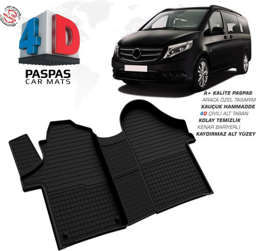 Mercedes Vito W447 4D Araca Özel Havuzlu Kauçuk Paspas 2014 ve Üzeri