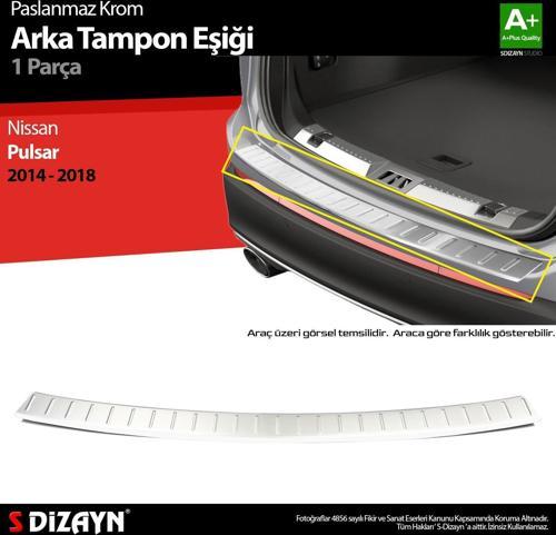 S-Dizayn Nissan Pulsar Krom Arka Tampon Eşiği 2014-2018