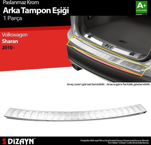S-Dizayn VW Sharan Krom Arka Tampon Eşiği 2010 Üzeri