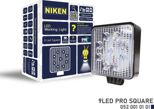 Niken Çalışma Lambası Pro 9 Ledli Kare 22-27 W