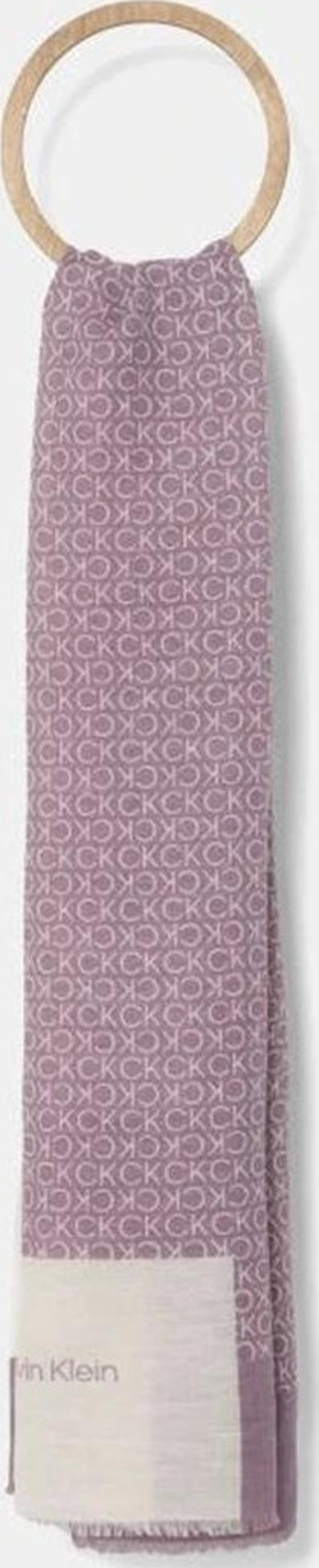 Kadın Mor CK Logo Desenli Mor Şal