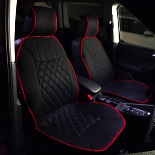 Kia Soul Lüx Oto Koltuk Minderi Ön 2'li Set Elegance Serisi SİYAH KIRMIZI