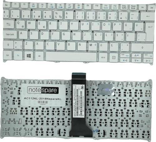 Acer Aspire E3-111-C15R, E3-111-C6YP, E3-112-C1X8 Uyumlu Notebook Klavye Beyaz TR