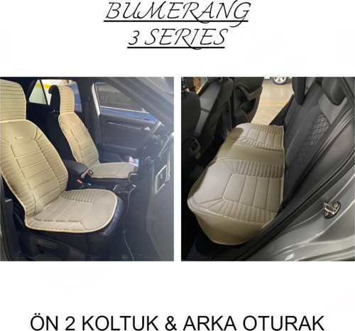 Opel Crosland Lüx Oto Koltuk Minderi Ön Arka Oturak 3'lü Set Bumerang Serisi BEJ