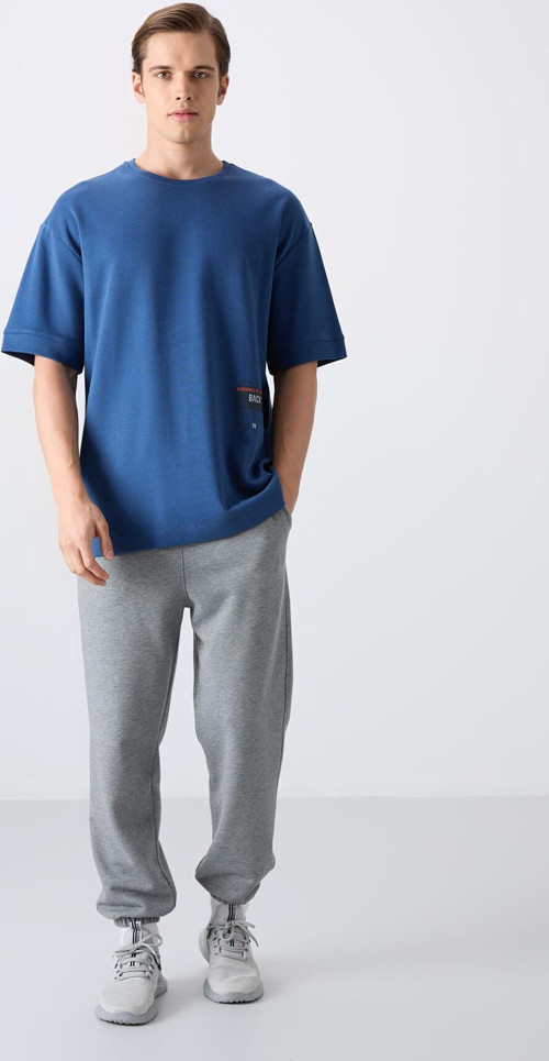 TOMMY LIFE Parlament Pamuklu Kalın Yumuşak Dokulu Oversize Fit Baskılı Erkek T-Shirt - 88322