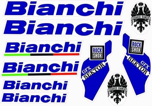 Bianchi Bisiklet Sticker Etiket Seti Mavi A4
