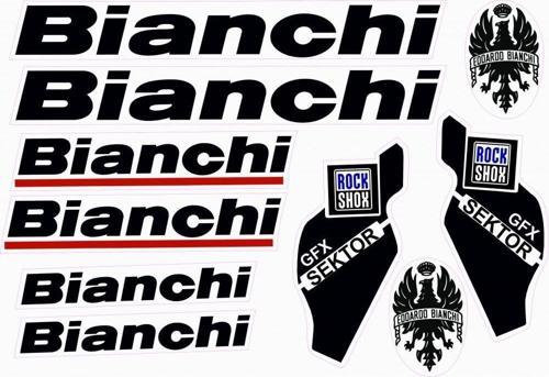 Bianchi Bisiklet Sticker Etiket Seti Siyah A4
