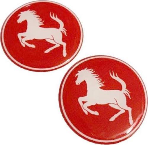 Ferrari Logo Damla Etiket Kımızı Sticker 5x5cm 2 Adet