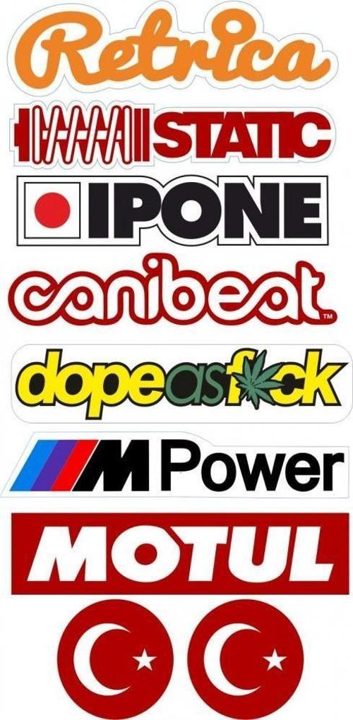 Motosiklet Marka Sticker Seti M-2 (12 X 26 CM)