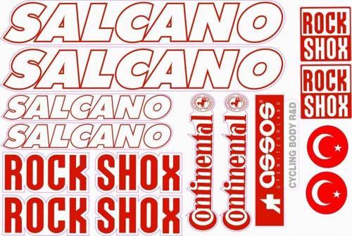Salcano Bisiklet Sticker Etiket Seti Kırmızı A4