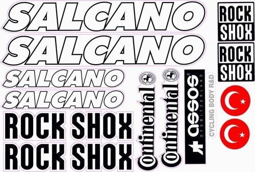Salcano Bisiklet Sticker Etiket Seti Siyah A4