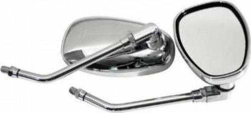 10 MM Oval Motosiklet Ayna Takımı Nikel Uzun Kollu