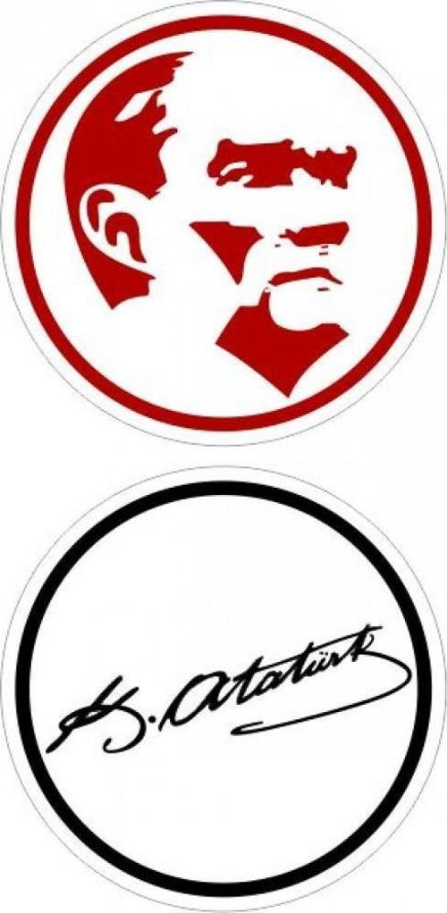 Atatürk Damla Etiker Sticker 5CM X 5CM
