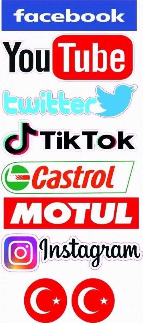 Sosyal Medya Sticker Seti (12CM X 26CM)