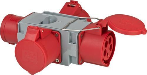 Brennenstuhl Cross Serisi CEE Adaptör Güç Dağıtıcısı IP44 1x CEE fişi 400V/32A ve 3x CEE prizleri 400V/32A Dış Mekan Çok