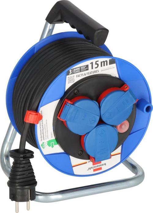 Brennenstuhl Garant Serisi H05RR-F 3G1,5 IP44 Lisanslı 3 Soketli 15 Metre Uzunluğa Sahip Makaralı Kablo