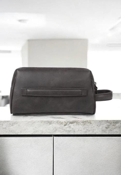 Hakiki Deri Unisex Asfalt Rengi El Portföy Çantası