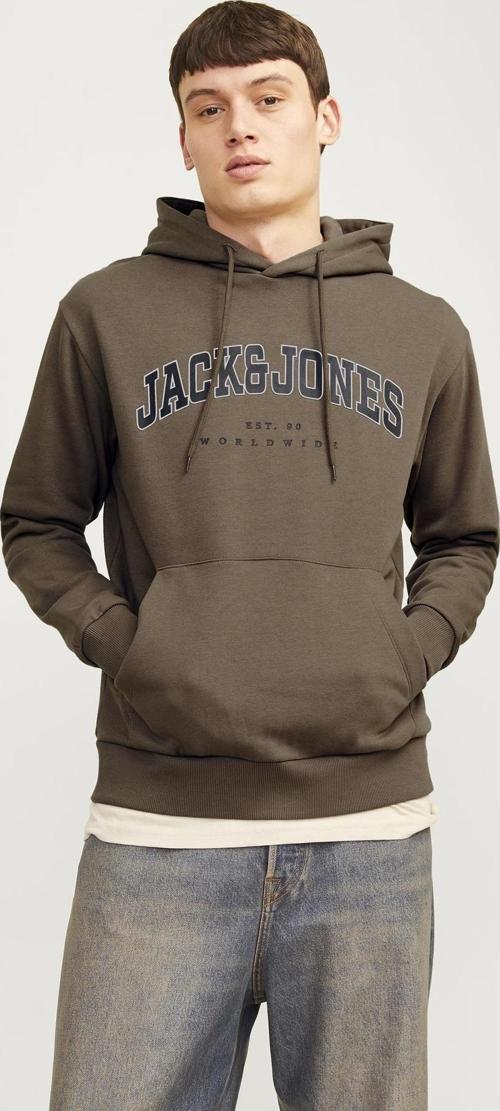 JJECALEB VARSITY SWEAT HOOD NOOS KAHVERENGİ12256521