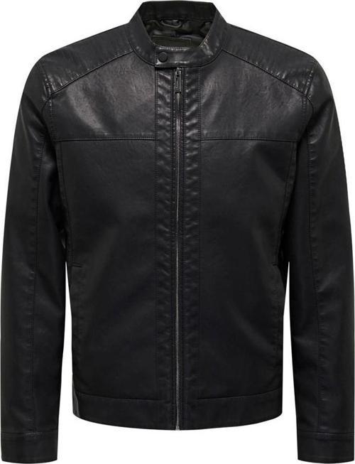 ONSMIKE PU RACER JACKET OTW VD SUNNİ DERİ YARIŞCI ÇEKET SİYAH