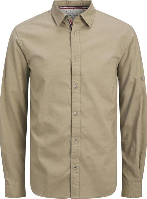 JJPIERRE SLUB DETAIL SHIRT LS BEJ
