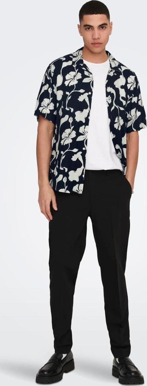 ONSDASH LIFE SS RESORT AOP SHIRT NOOS LACİVERT