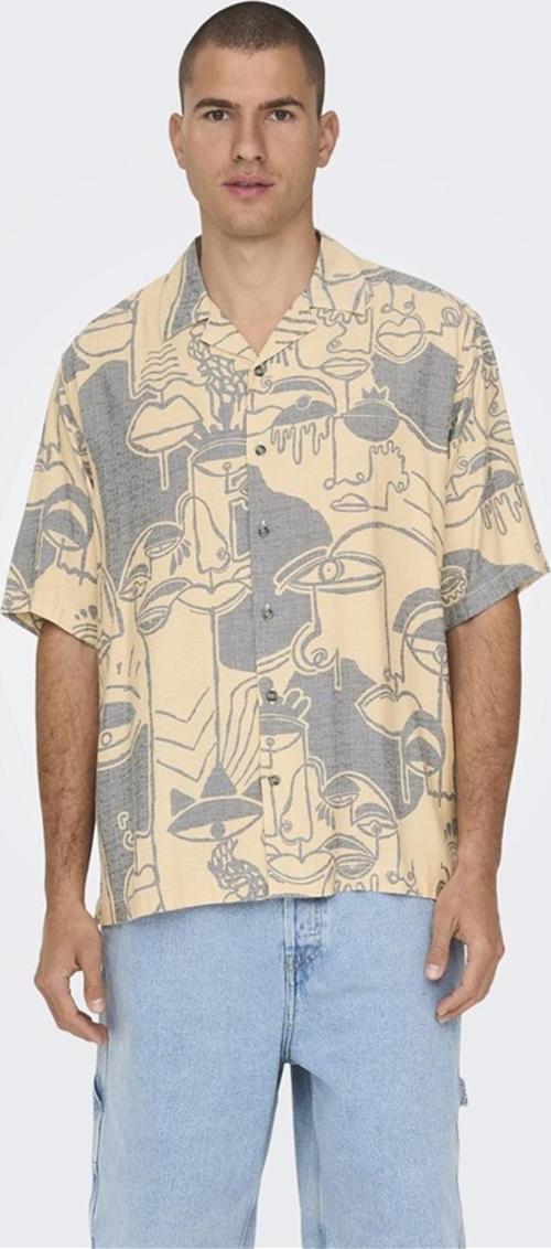 ONSDEN LIFE RLX WASH DOODLE SS SHIRT22026111 BEJ