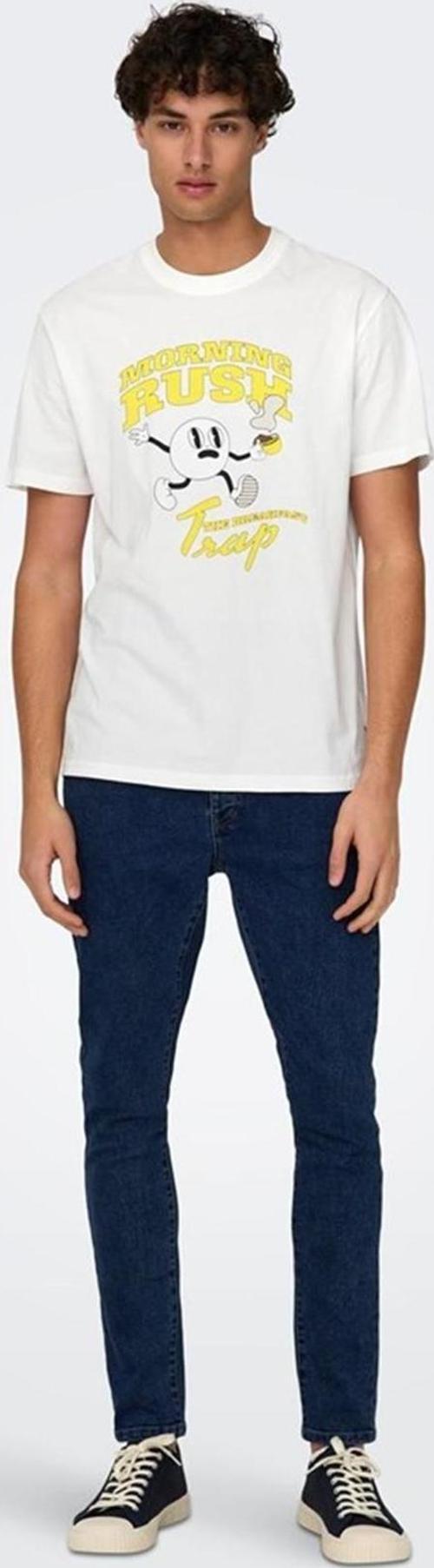 ONSLOGAN LIFE REG FUNNY SS TEE 22028178 BEYAZ