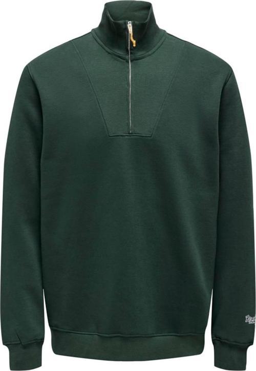 ONSRILEY REG 1/4 ZIP HIGH NECK SWT ZÜMRÜT YEŞİLİ22030160
