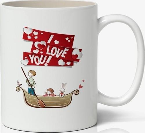 I Love You Baskılı Kahve Kupa Bardak Mod2