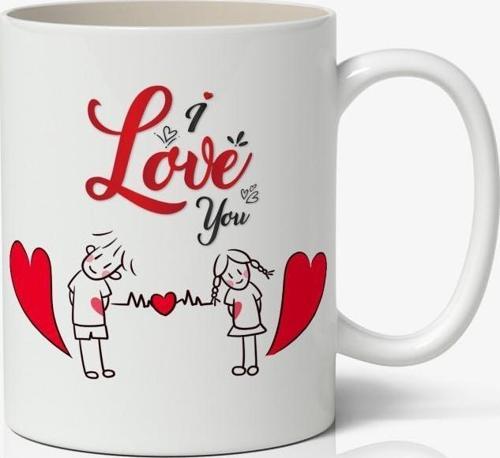I Love You Baskılı Kahve Kupa Bardak Mod3