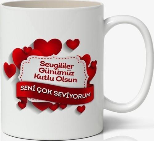 Sevgililer Günümüz Kutlu Olsun Baskılı Kupa Bardak Mod3