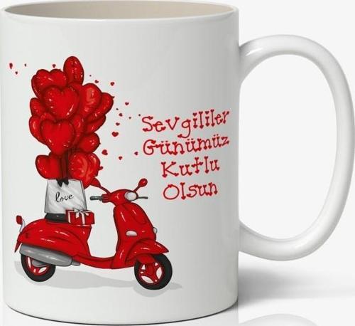 Sevgililer Günümüz Kutlu Olsun Baskılı Kupa Bardak Mod8