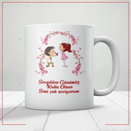 Sevgililer Günümüz Kutlu Olsun Baskılı Kupa Bardak Mod9