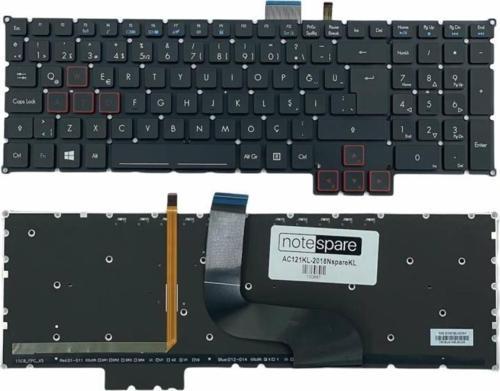 Acer Predator G9-593-77WF, G9-593-7873, G9-593-78F7 Uyumlu Notebook Işıklı Klavye Siyah TR