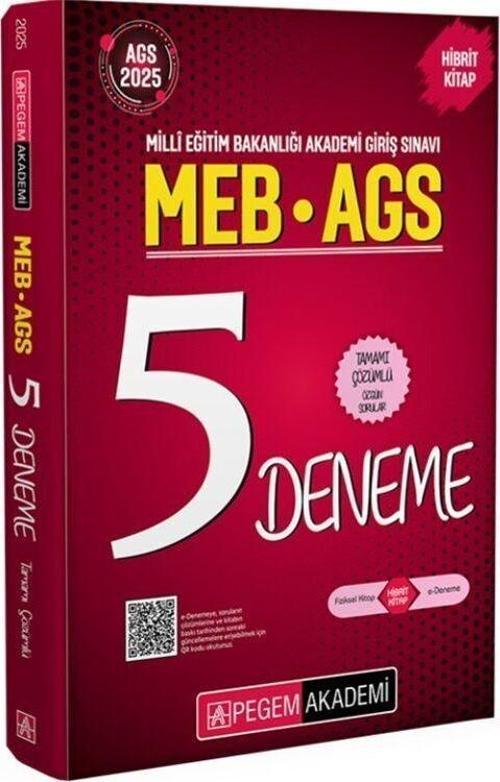 2025 MEB AGS Tamamı Çözümlü 5 Deneme Pegem Yayınları