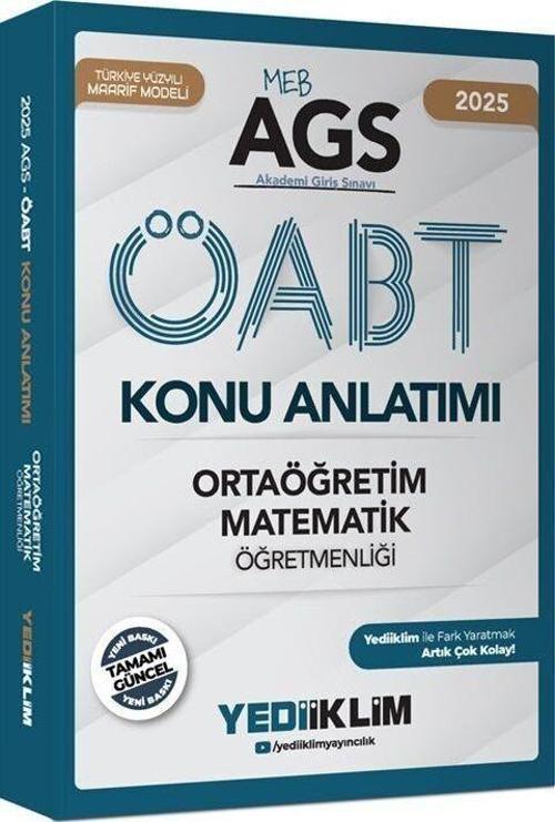 2025 MEB AGS ÖABT Ortaöğretim Matematik Öğretmenliği Konu Anlatımı Yediiklim Yayınları