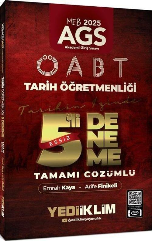 2025 MEB AGS ÖABT Tarih Öğretmenliği Tamamı Çözümlü Tarihin İzinde Eşsiz 5 li Deneme Yediiklim