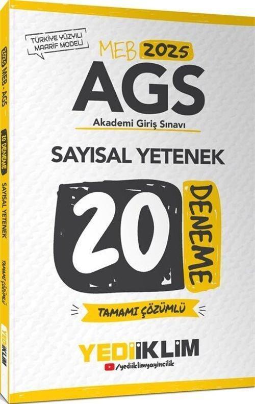 2025 MEB AGS Sayısal Yetenek Tamamı Çözümlü 20 Deneme Yediiklim Yayınları