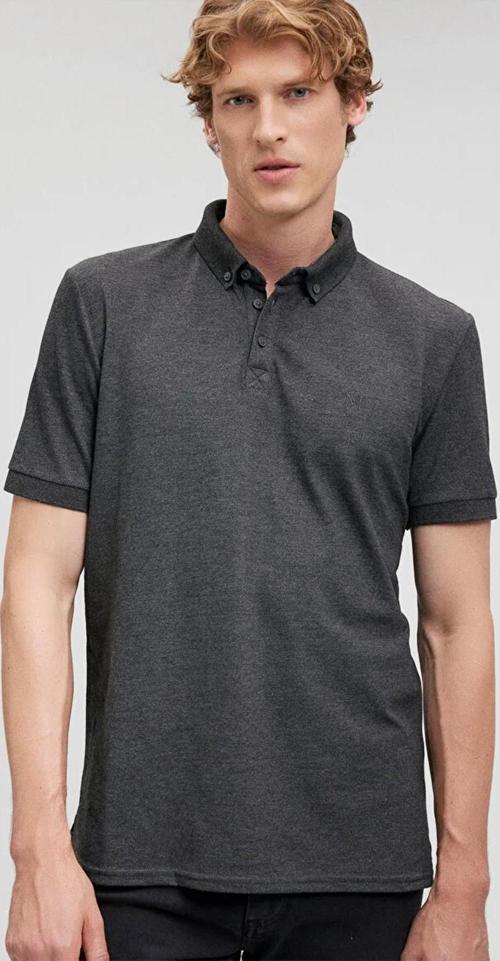 POLO TİŞÖRT Koyu Gri Melanj